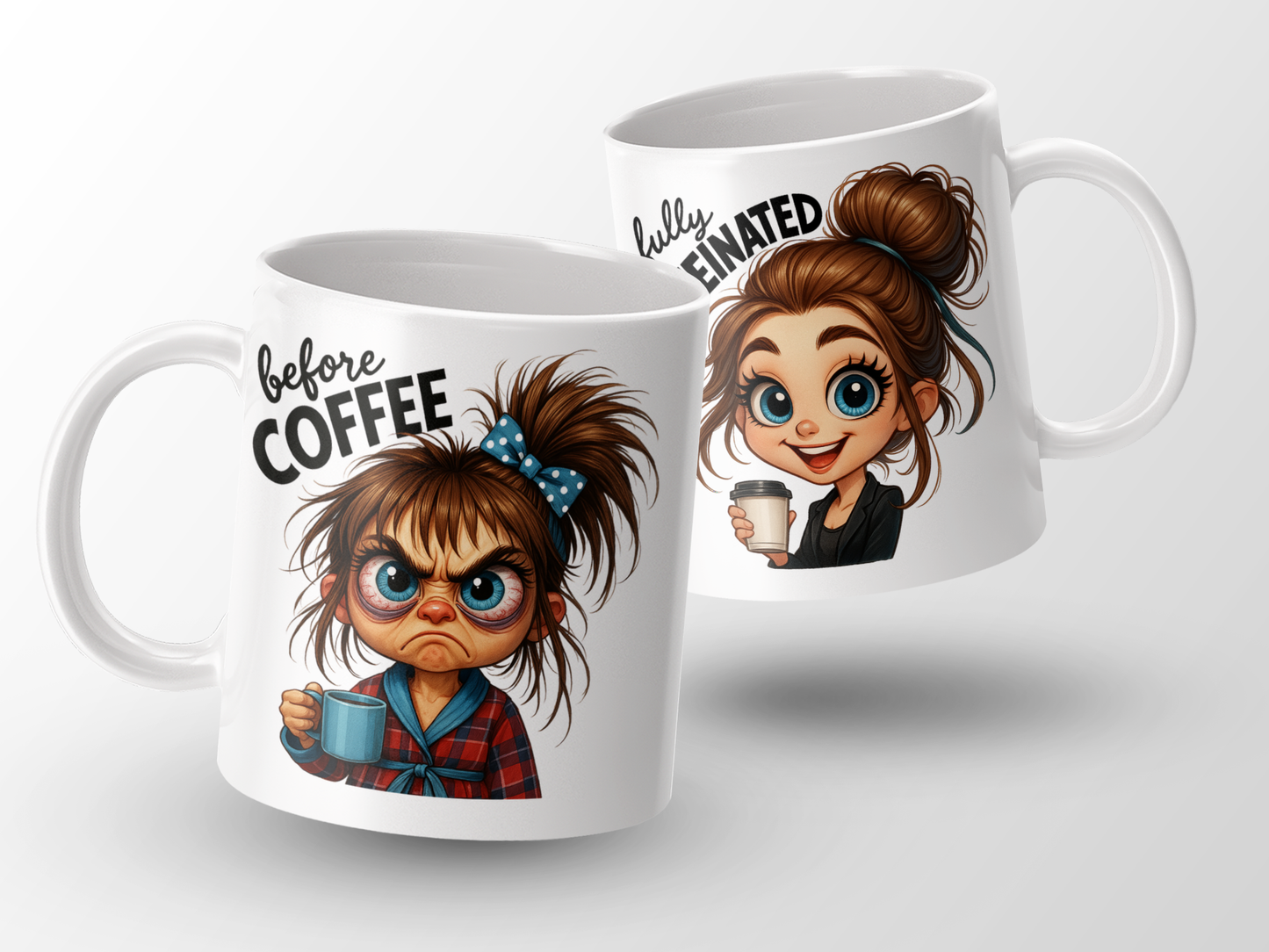 Before Coffee Fully Caffeinated Funny Mug product type