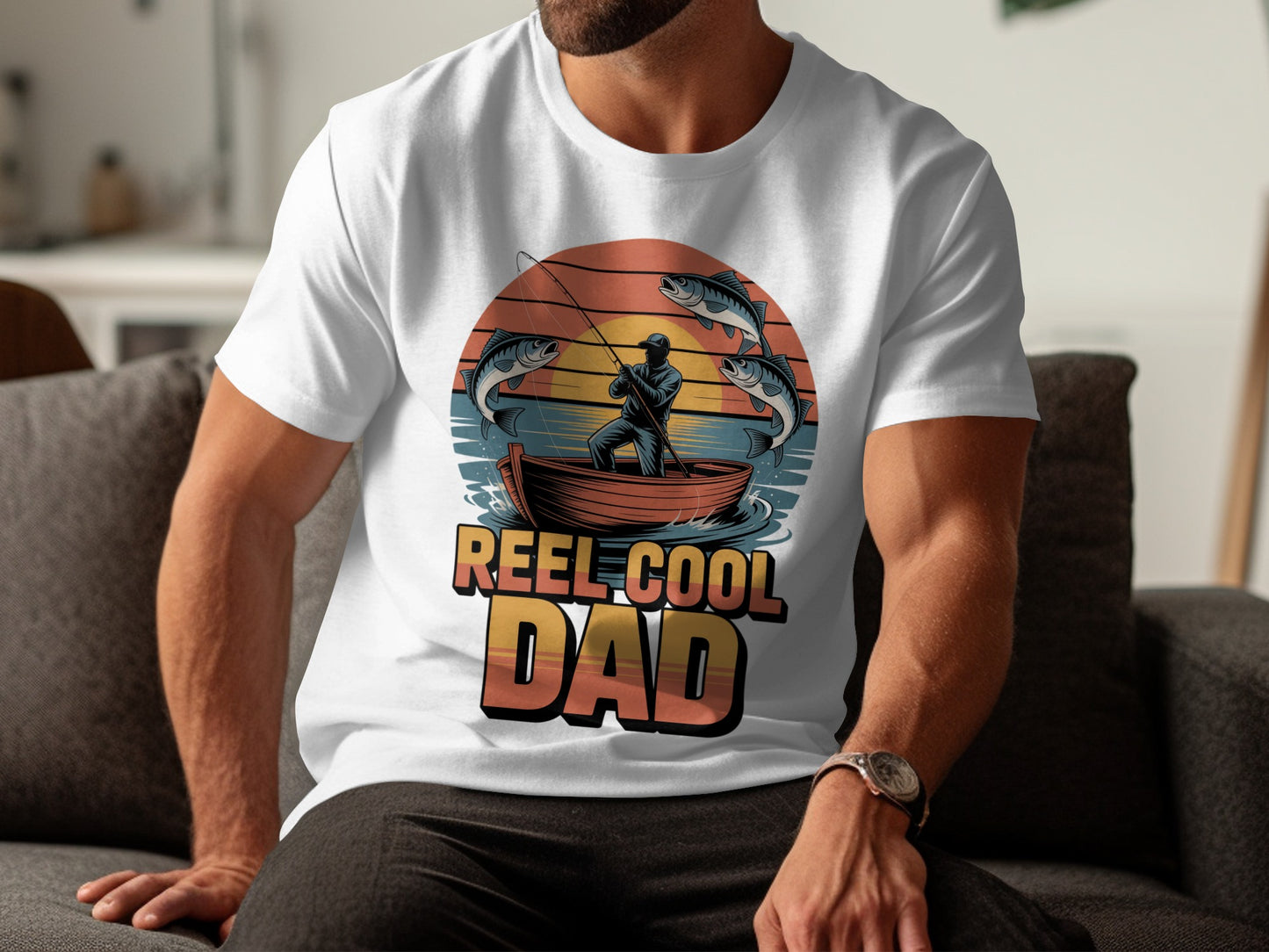 Reel Cool Dad Fishing Graphic T-Shirt product type