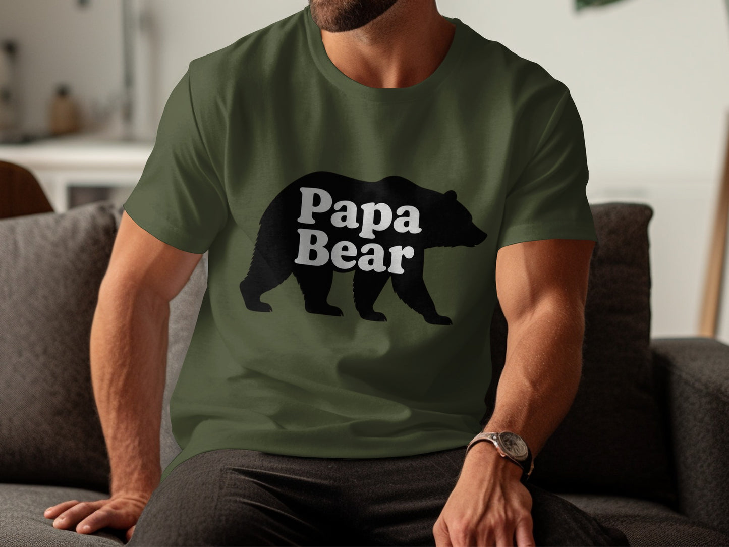 Papa Bear Graphic Tee for Proud Dads Shirt Product