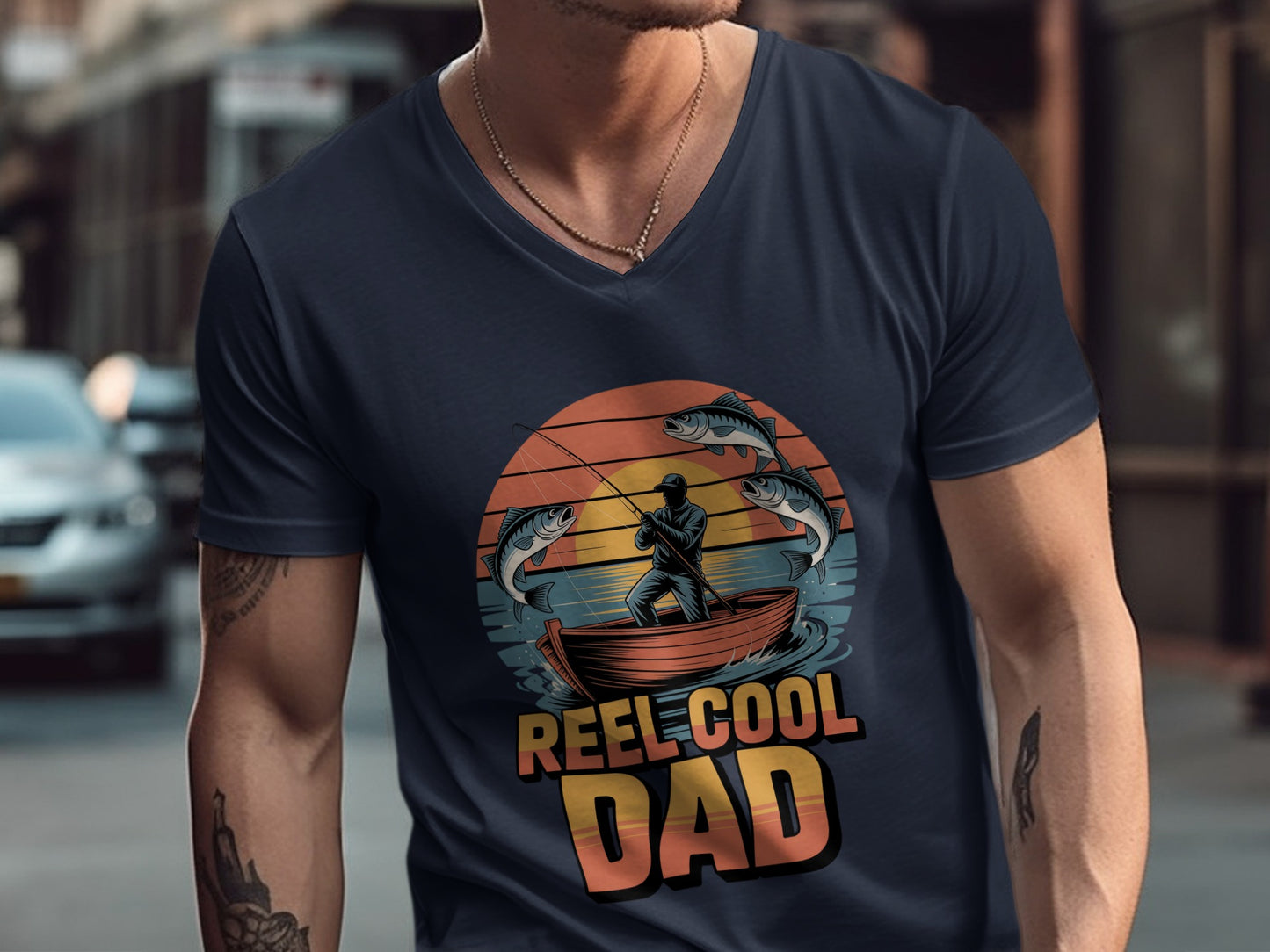 Reel Cool Dad Fishing Themed Graphic T Shirt product