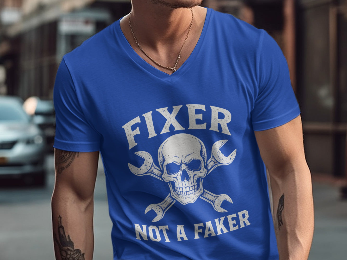 Fixer Not a Faker Skull Design Graphic T-shirt product type