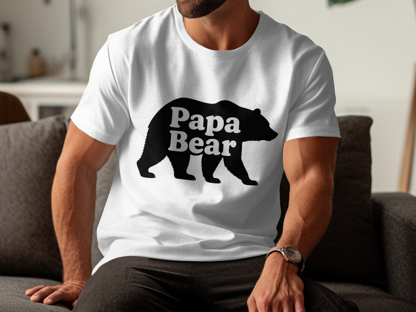 Papa Bear Graphic Design on Casual T-Shirt product