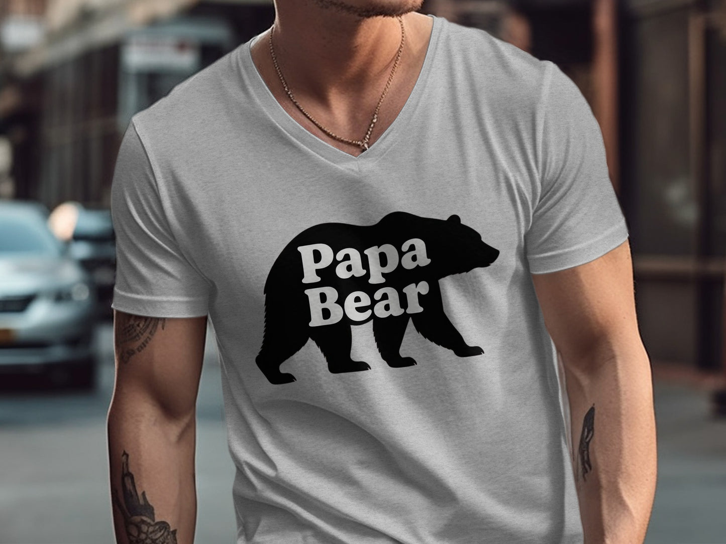 Papa Bear Silhouette Design Graphic T-Shirt product