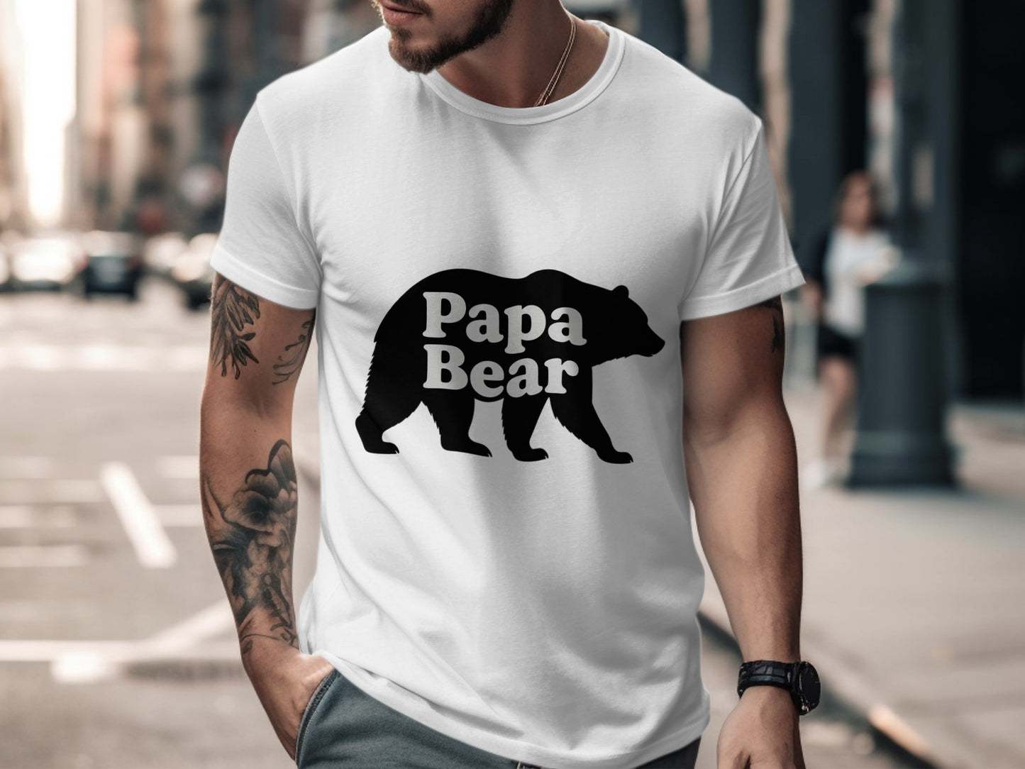 Papa Bear Graphic T-Shirt Awesome Dad Gift product type
