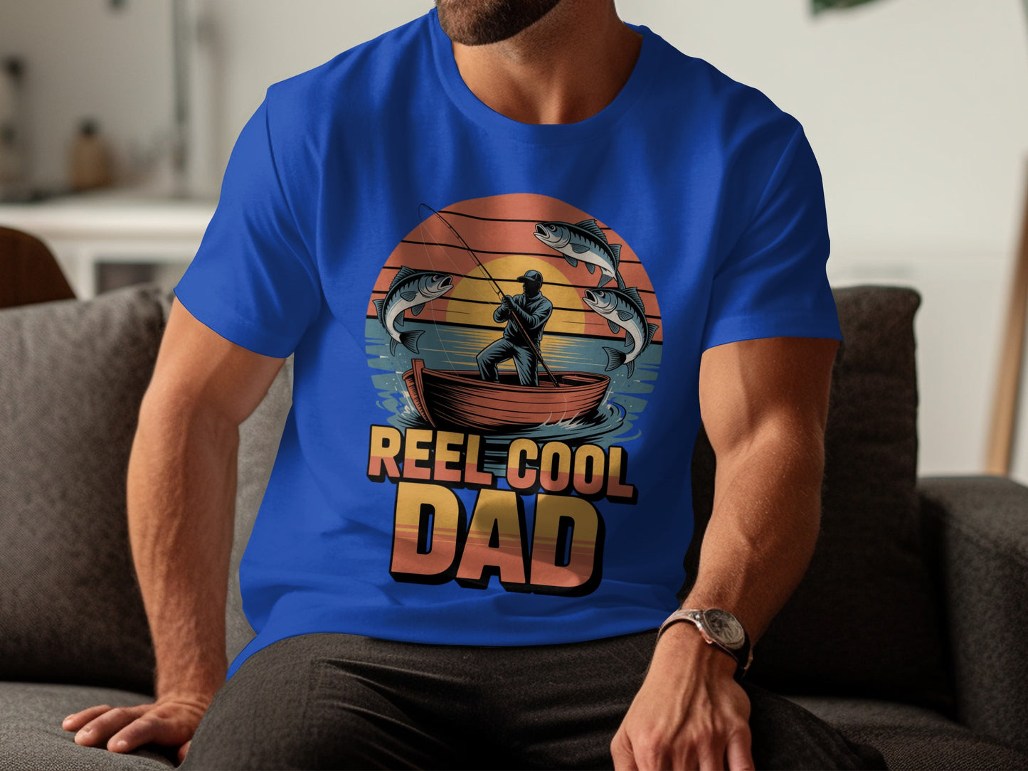 Reel Cool Dad T-Shirt Fun Graphic Fishing themed product