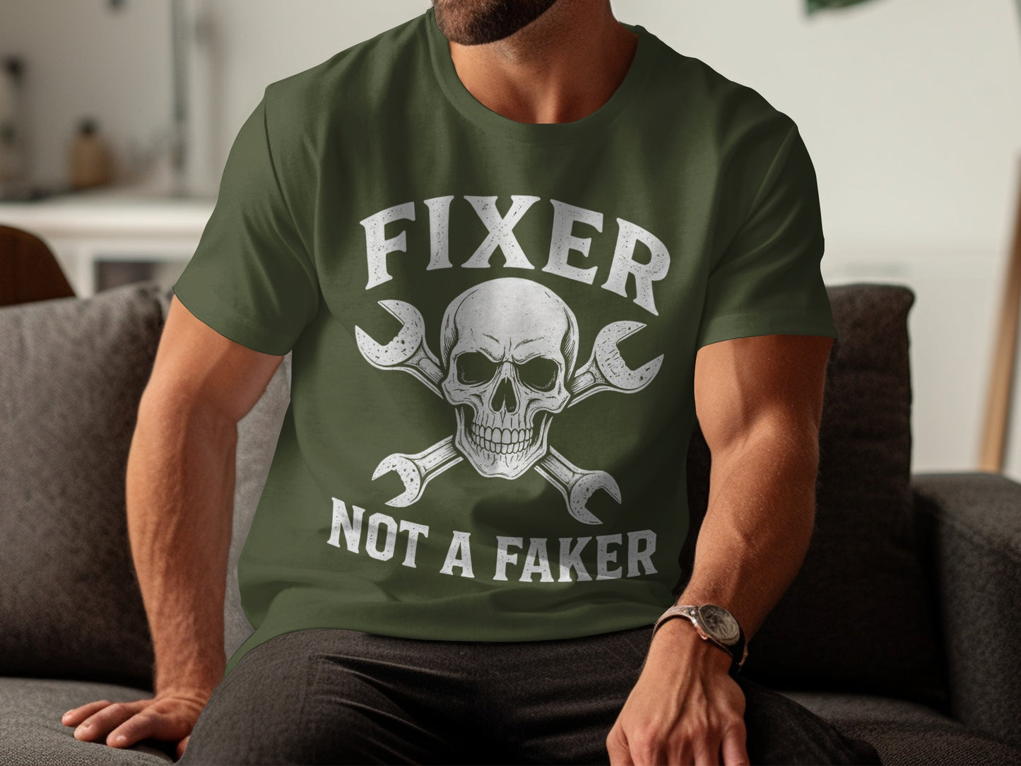 Fixer Not A Faker Skull Wrench Graphic Tee product