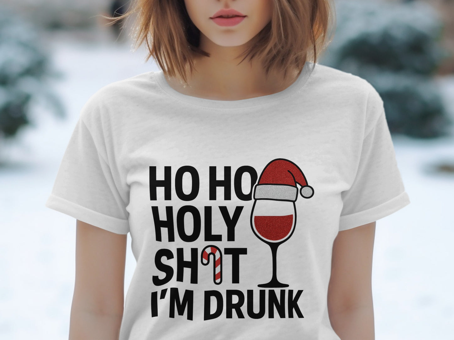 Ho Ho Holy Shit I'm Drunk Funny Festive T-Shirt product