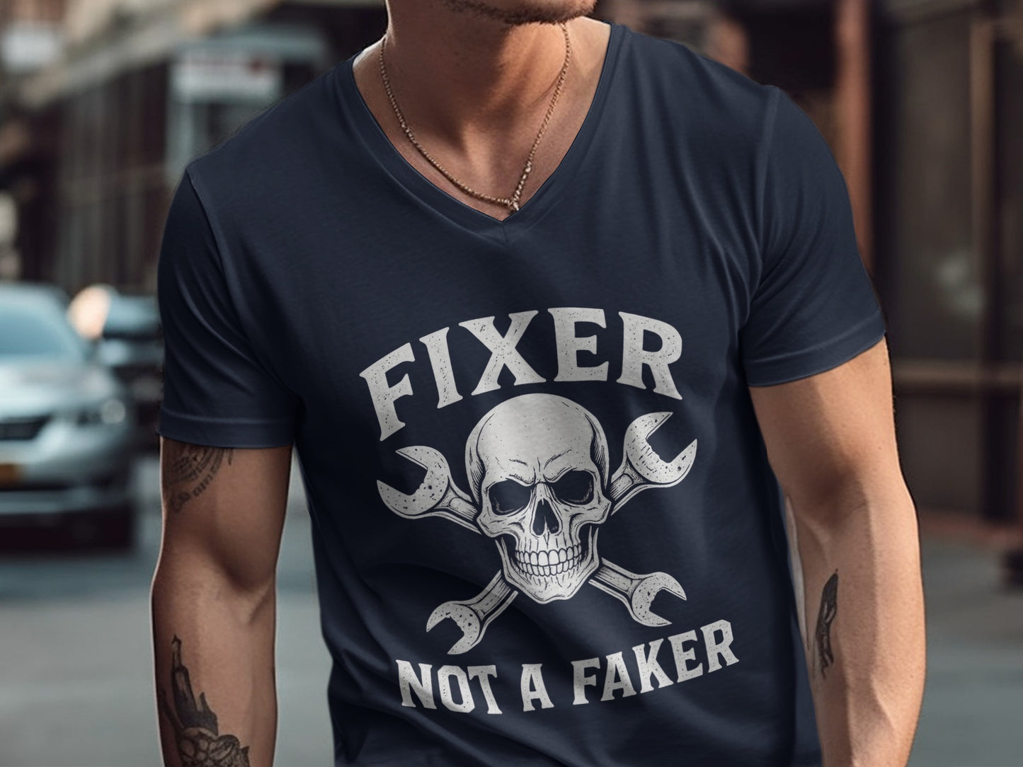 Fixer Not A Faker Skull Wrenches Graphic Shirt product