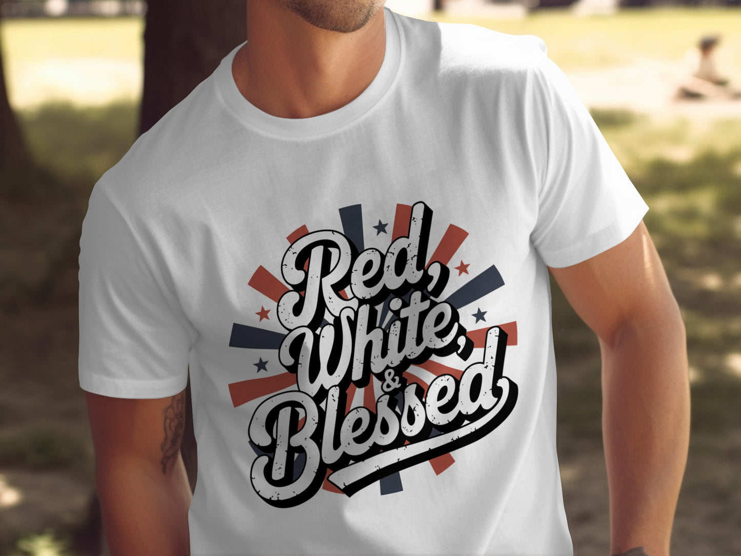 Red White and Blessed Patriotic Graphic T-Shirt product
