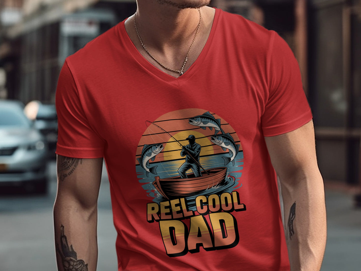 Reel Cool Dad Fishing Graphic Printed T-Shirt product