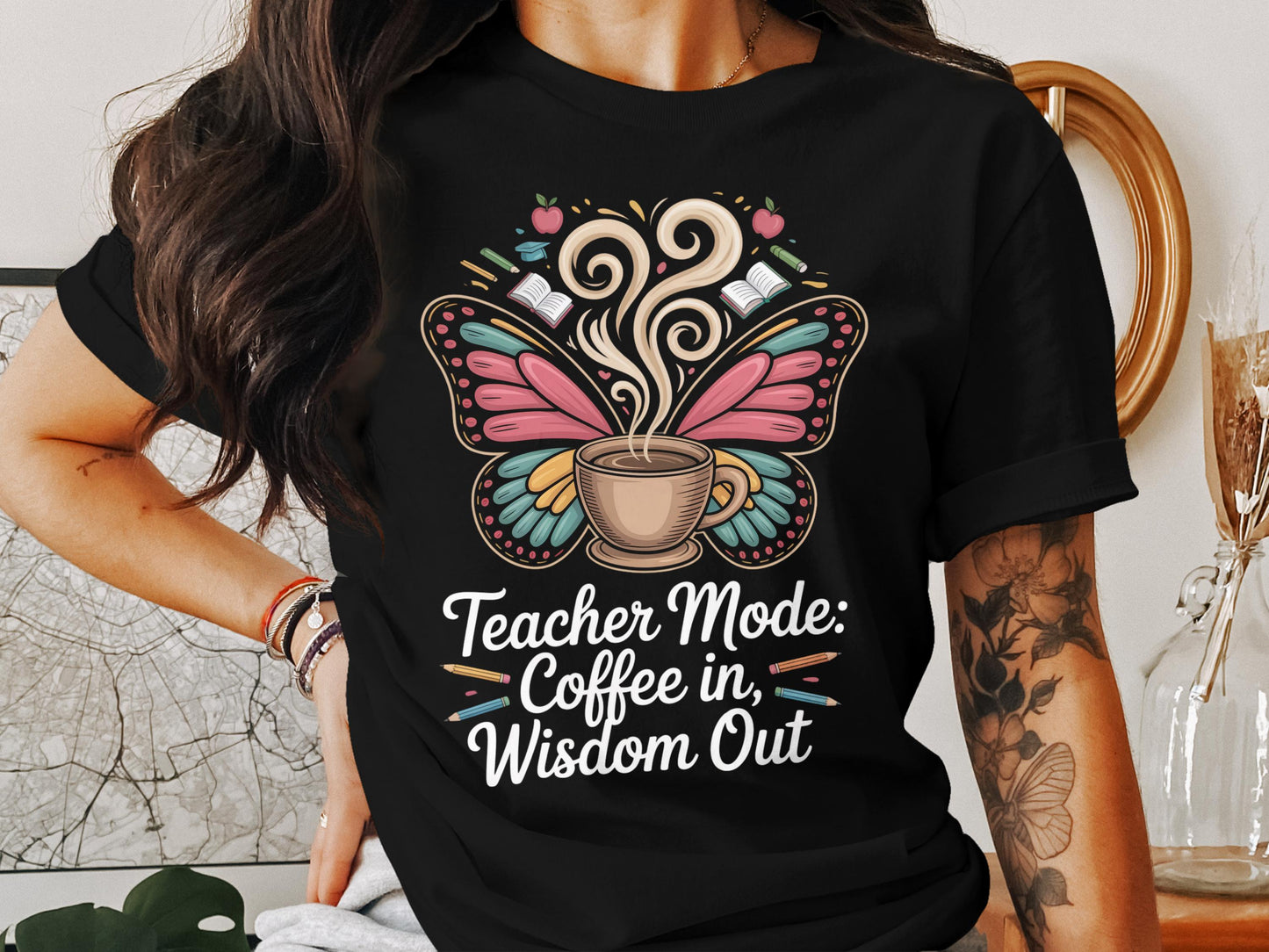 Teacher Mode Coffee in Wisdom Out T-shirt product