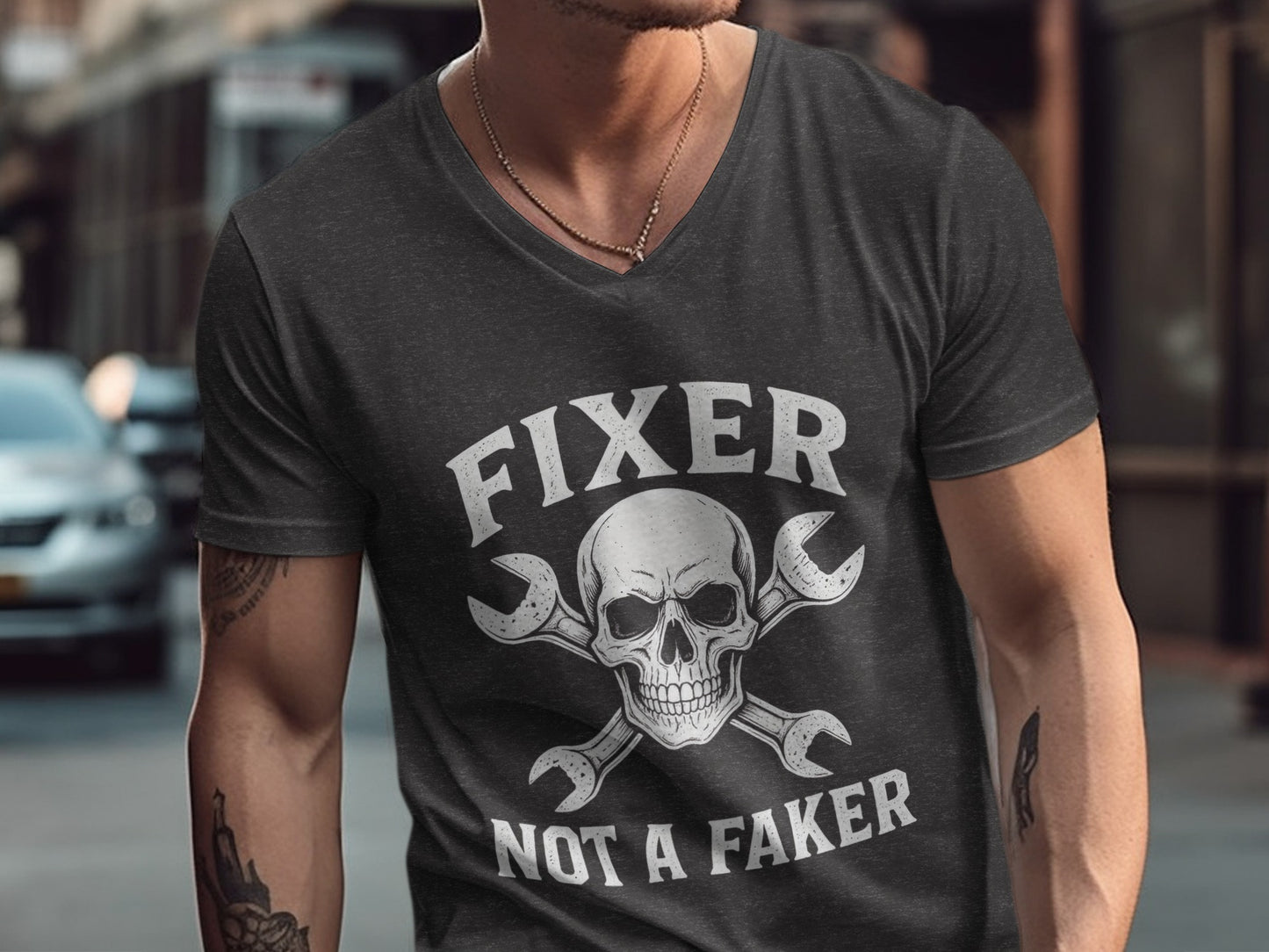 Fixer Not A Faker Skull Graphic Design T-shirt product