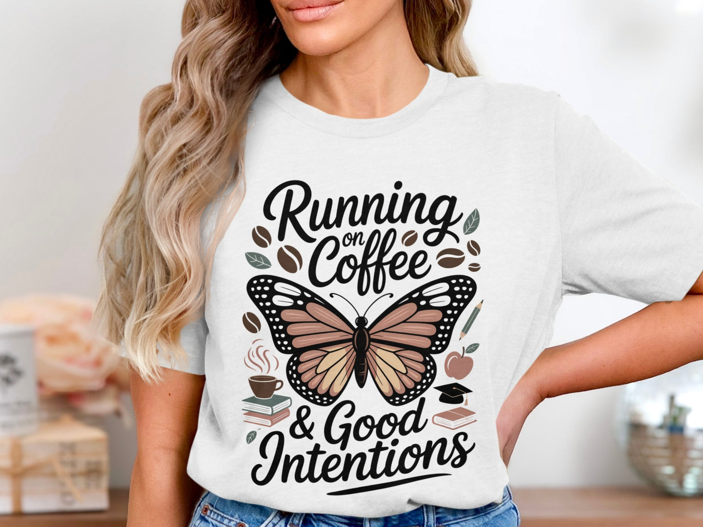 Running on Coffee and Good Intentions T-Shirt product type