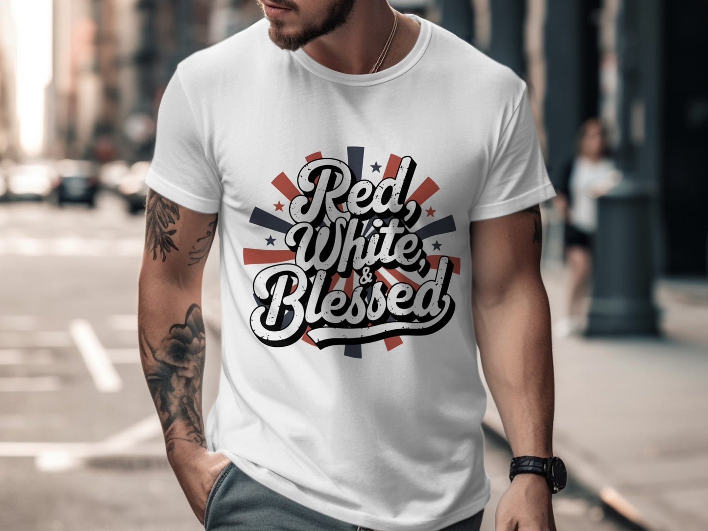 Red White and Blessed Graphic T-Shirt product