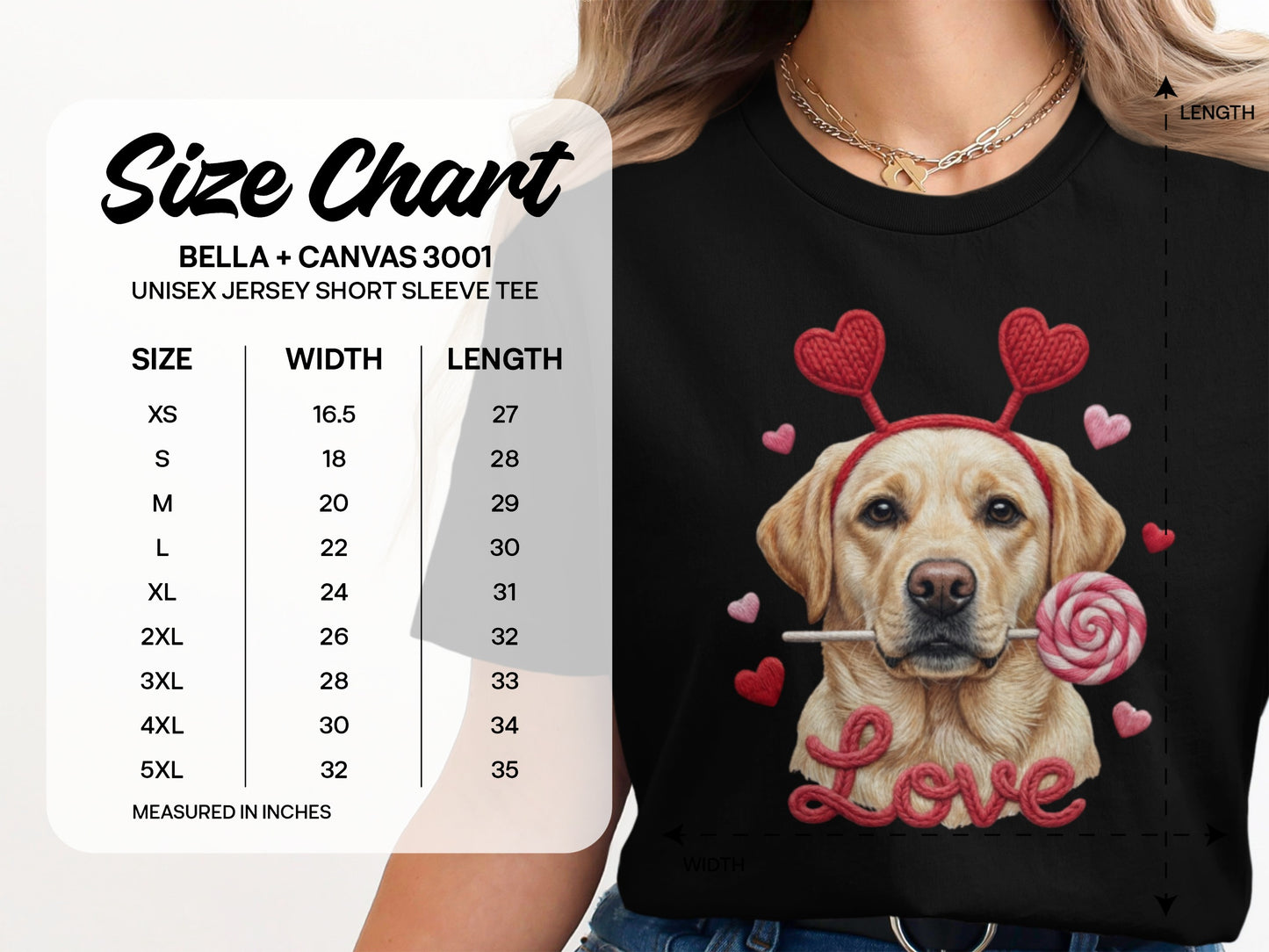 Valentine Labrador T-Shirt, Dog with Hearts, Cute Puppy T Shirt, Love Shirt, Valentines Gift, Dog Lover Tee, Holiday Gift, Trendy Shirt