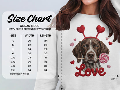 Valentine German Shorthaired Pointer T-Shirt, Heart Antler, Love Lollipop, Cute Puppy Tee, Valentine's Day Gift Dog Lover