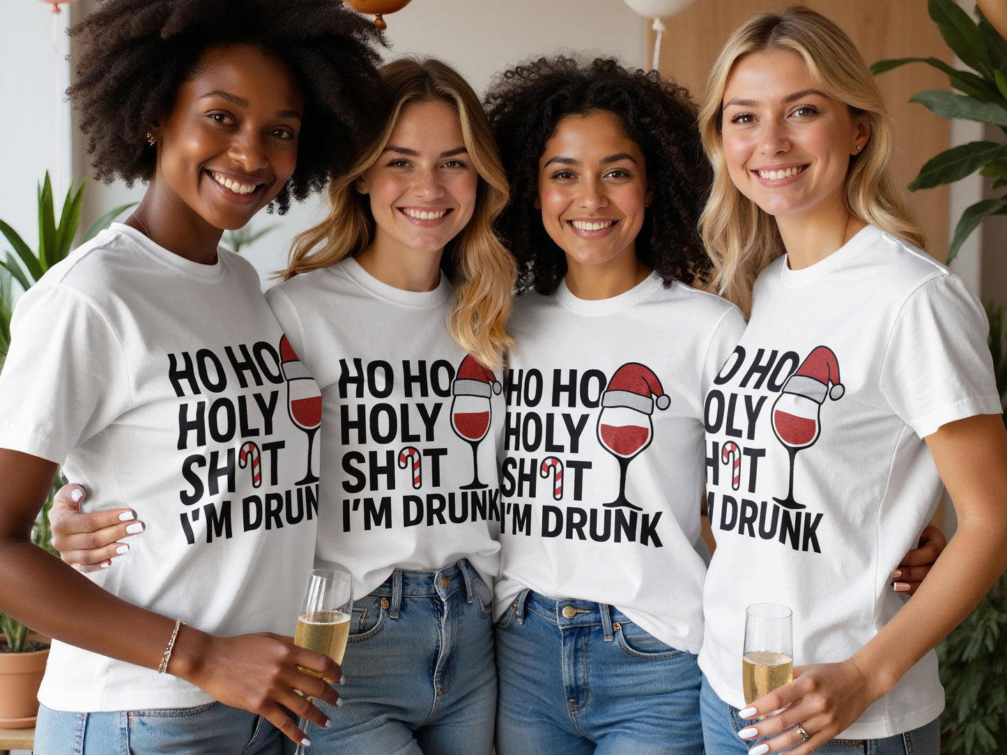 Ho Ho Holy Shot I'm Drunk Funny Christmas T-shirt product