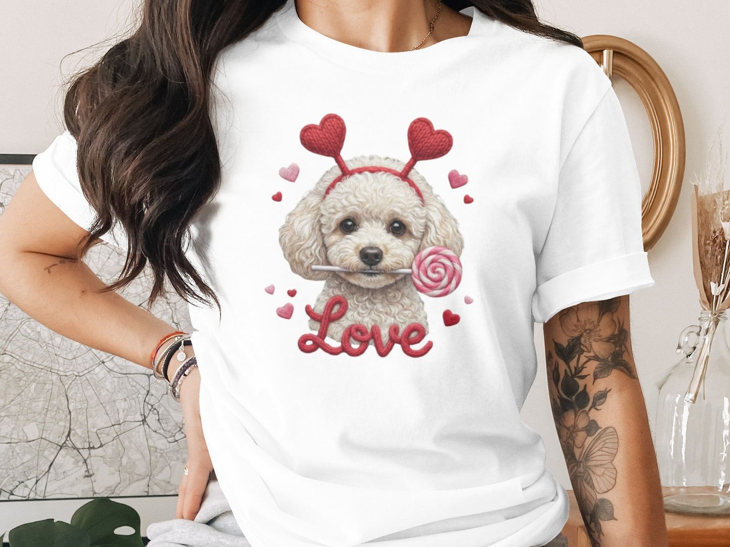 Cute Poodle Dog Valentines T-Shirt, Love T-Shirt, Valentines Gift Idea, Valentines Day Shirt, Dog Lover Shirt, Gift for Dog Owners
