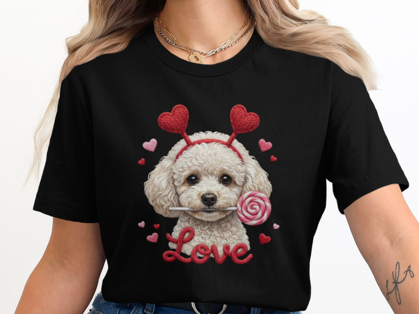 Cute Poodle Dog Valentines T-Shirt, Love T-Shirt, Valentines Gift Idea, Valentines Day Shirt, Dog Lover Shirt, Gift for Dog Owners