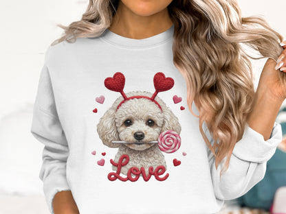 Cute Poodle Dog Valentines T-Shirt, Love T-Shirt, Valentines Gift Idea, Valentines Day Shirt, Dog Lover Shirt, Gift for Dog Owners