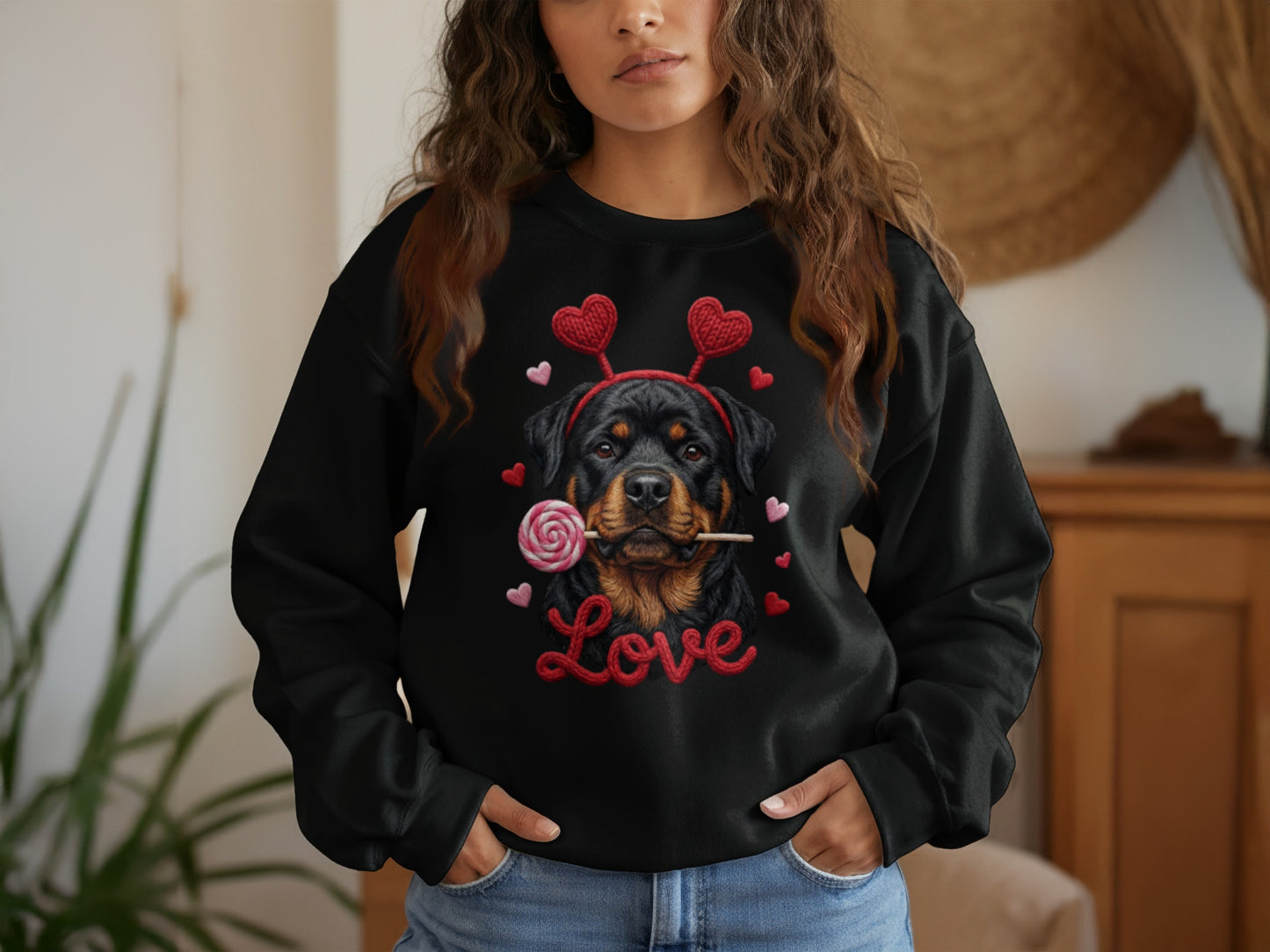 Rottweiler T-Shirt, Valentines Day Dog Shirt, Love Heart T-Shirt, Cute Rottweiler Dog, Candy Shirt, Dog Lover Tee, Valentines Tee