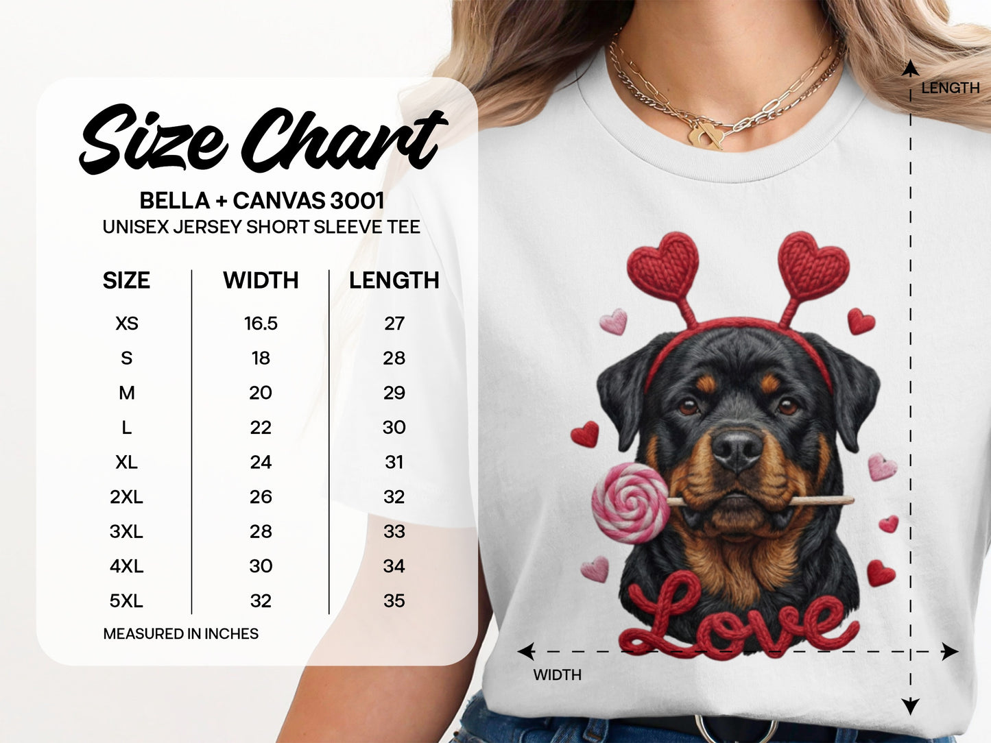 Rottweiler T-Shirt, Valentines Day Dog Shirt, Love Heart T-Shirt, Cute Rottweiler Dog, Candy Shirt, Dog Lover Tee, Valentines Tee