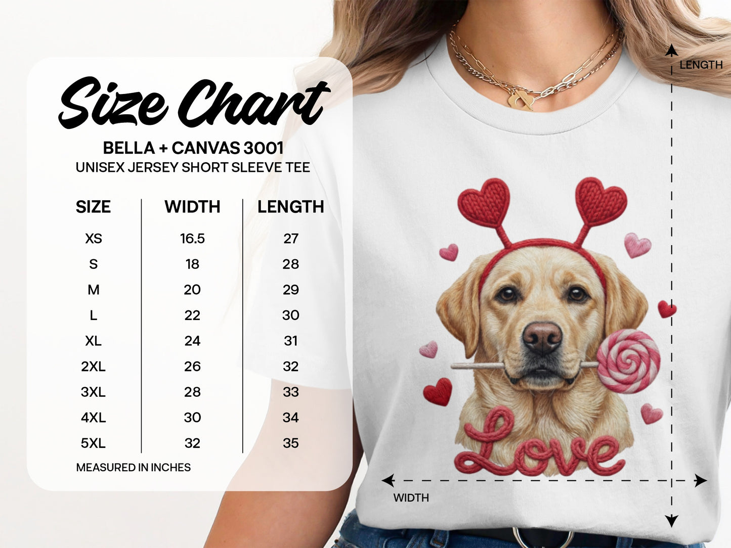 Valentine Labrador T-Shirt, Dog with Hearts, Love T-Shirt, Cute Valentines, Dog Lover Gift, Valentines Gift, Puppy Shirt