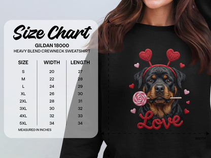 Rottweiler T-Shirt, Valentines Day Dog, Cute Puppy Tee, Dog With Hearts, Pet Lover Gift, Dog Breed Shirt, Love Rottie T Shirt