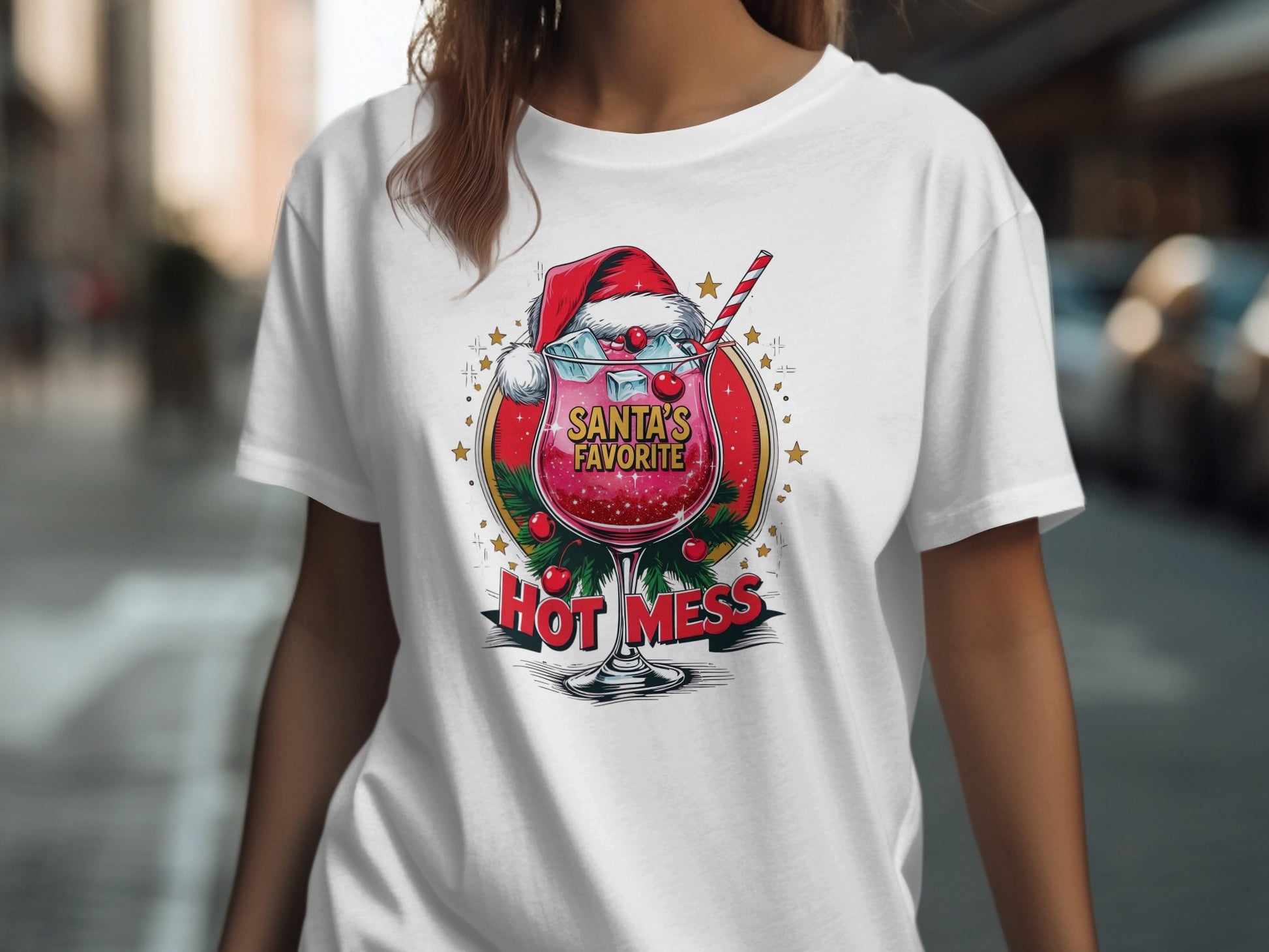 Santa's Favorite Hot Mess Christmas Graphic T-Shirt product