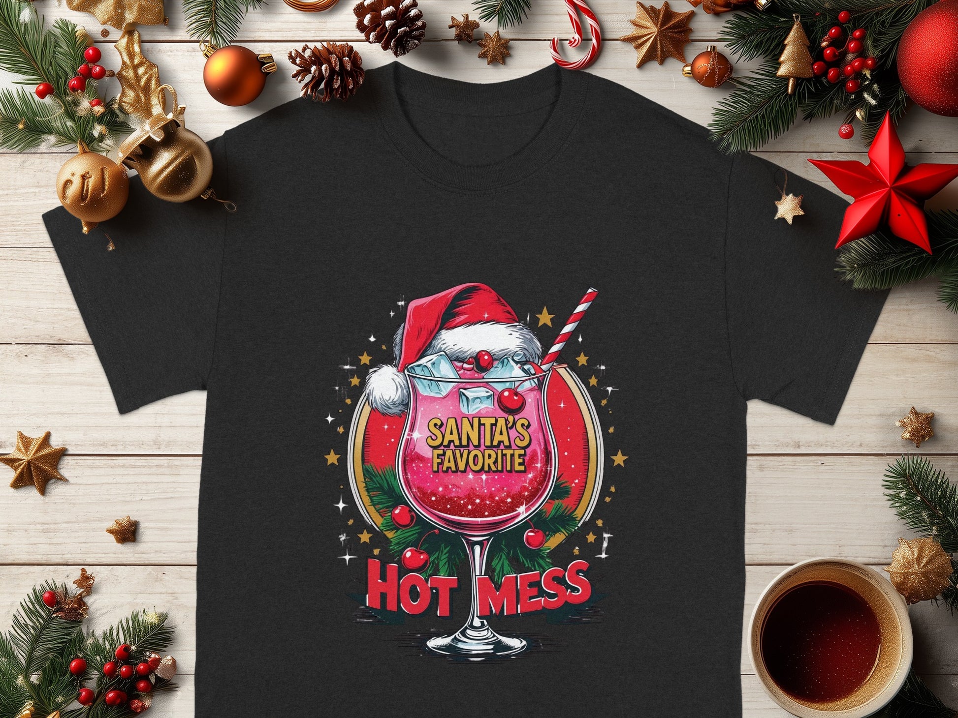 Santa's Favorite Hot Mess Christmas T-shirt product