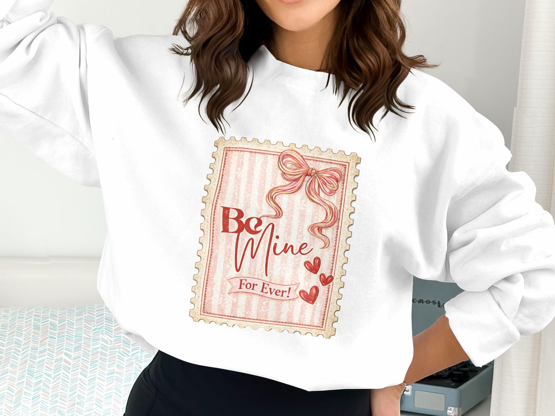 Be Mine For Ever! Graphic Stamp Sweatshirt