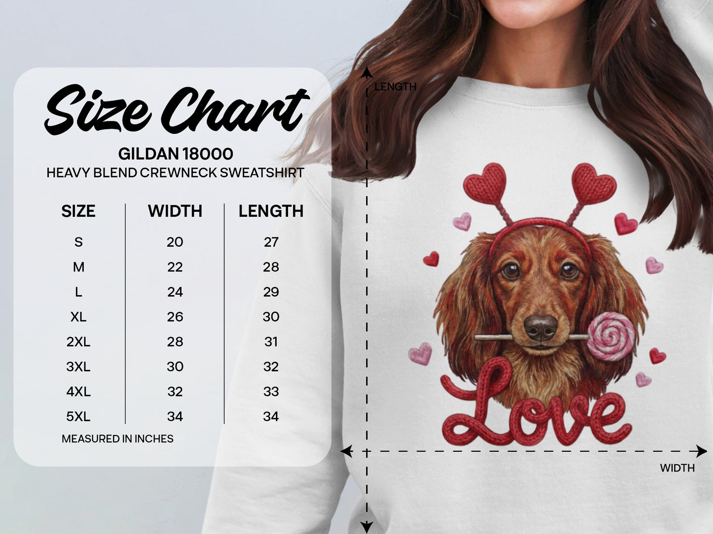 Valentine Dachshund T-Shirt, Love Dog Shirt, Puppy with Hearts, Sweet Candy Tee, Cute Pet Apparel, Dog Lover Gift, Valentine Gift