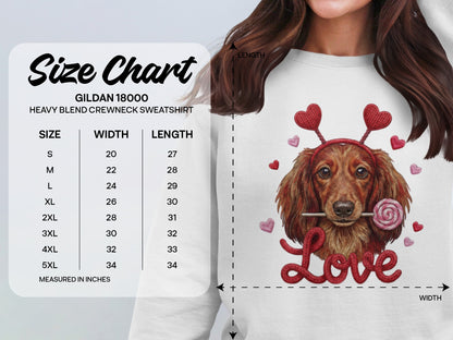 Valentine Dachshund T-Shirt, Love Dog Shirt, Puppy with Hearts, Sweet Candy Tee, Cute Pet Apparel, Dog Lover Gift, Valentine Gift