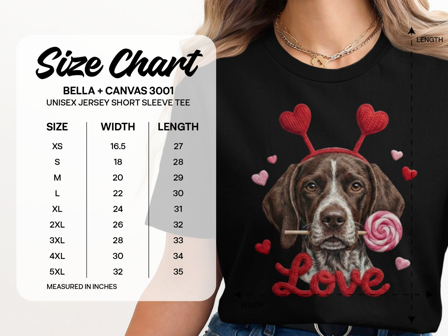 Valentine German Shorthaired Pointer T-Shirt, Heart Antler, Love Lollipop, Cute Puppy Tee, Valentine's Day Gift Dog Lover
