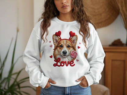 Corgi Valentines T-Shirt, Cute Dog Tee, Love Heart Puppy, Dog Lover Gift, Valentine's Day Shirt, Pet T Shirt, Puppy T-Shirt Design