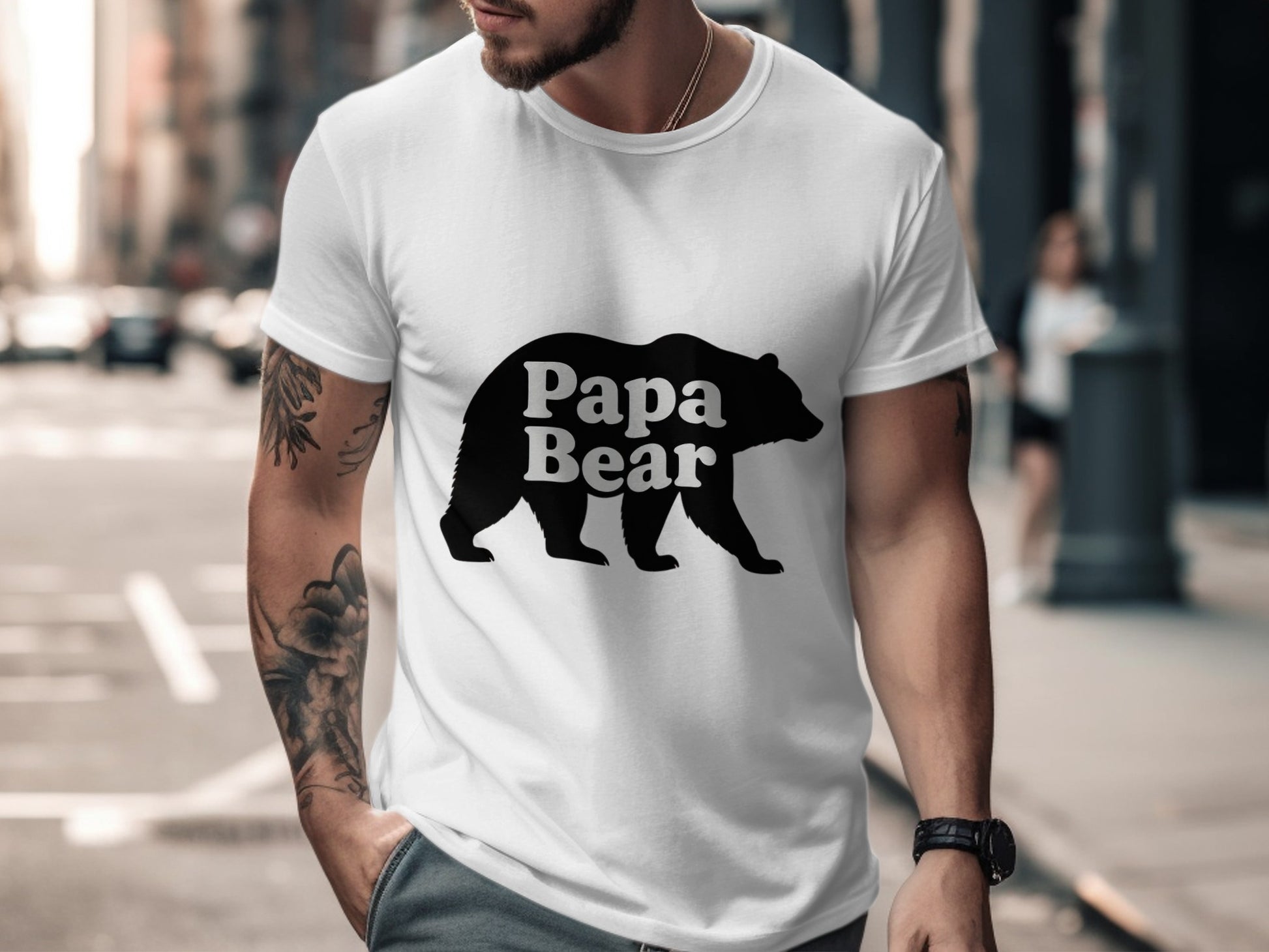 Papa Bear Graphic T-Shirt Awesome Dad Gift product type
