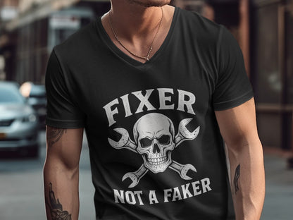 Fixer Not a Faker Skull Graphic Tee Shirt product type