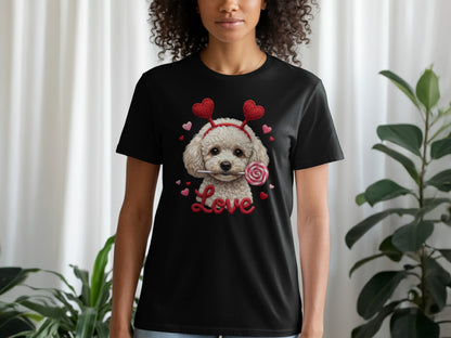 Cute Poodle Dog Valentines T-Shirt, Love T-Shirt, Valentines Gift Idea, Valentines Day Shirt, Dog Lover Shirt, Gift for Dog Owners