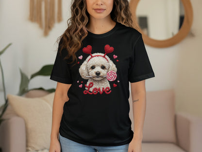 Cute Poodle Dog Valentines T-Shirt, Love T-Shirt, Valentines Gift Idea, Valentines Day Shirt, Dog Lover Shirt, Gift for Dog Owners