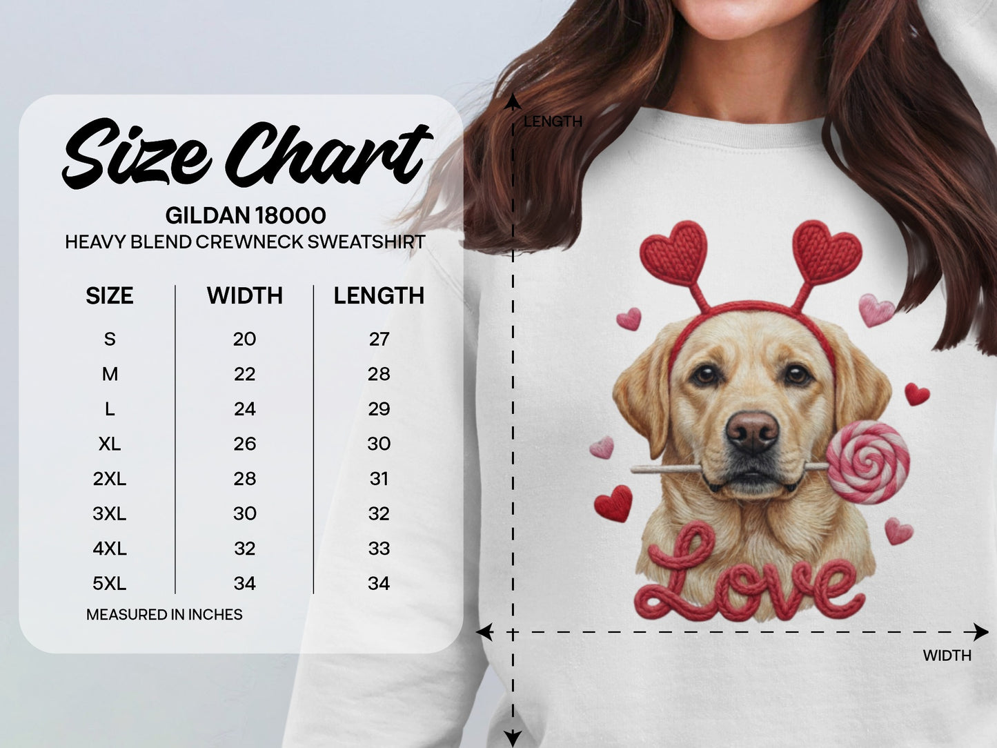 Valentine Labrador T-Shirt, Dog with Hearts, Love T-Shirt, Cute Valentines, Dog Lover Gift, Valentines Gift, Puppy Shirt