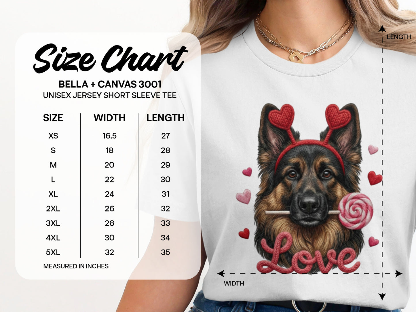 German Shepherd T-Shirt, Valentine Dog, Cute Dog Tee, Heart Headband Puppy Shirt, Dog Lover Valentine Gift, Love T-Shirt, Valentine's Day