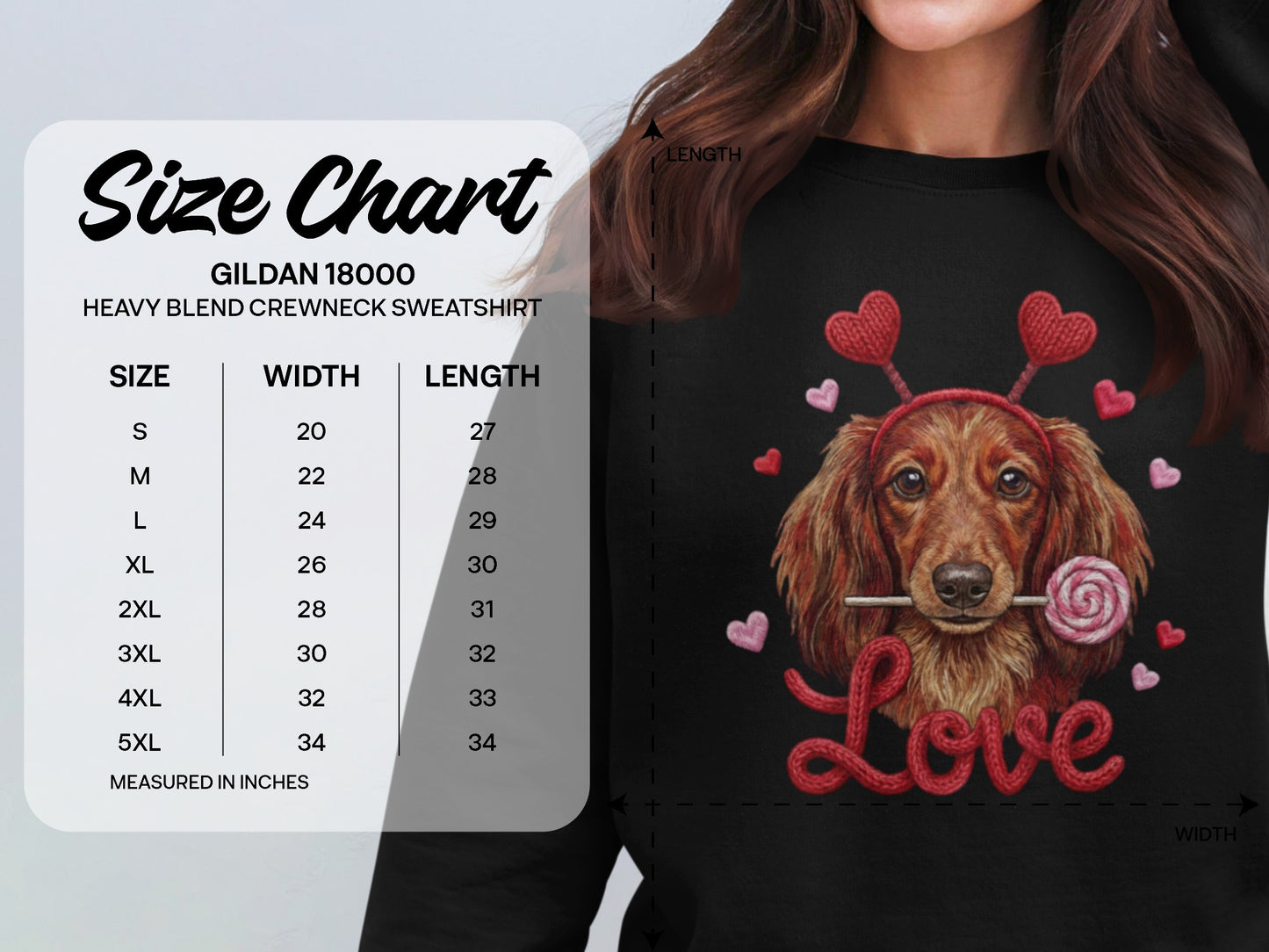 Valentine Dachshund T-Shirt, Love Dog Shirt, Puppy with Hearts, Sweet Candy Tee, Cute Pet Apparel, Dog Lover Gift, Valentine Gift