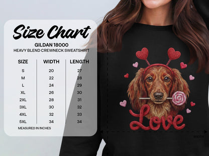 Valentine Dachshund T-Shirt, Love Dog Shirt, Puppy with Hearts, Sweet Candy Tee, Cute Pet Apparel, Dog Lover Gift, Valentine Gift