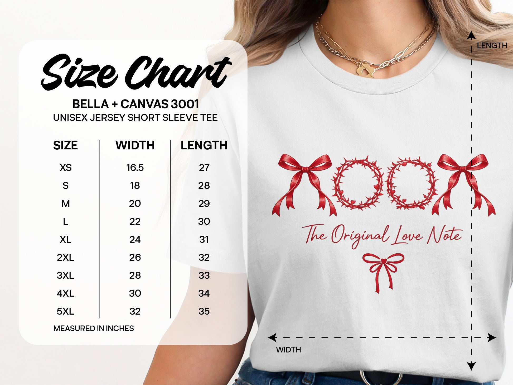 The Original Love Note Bella Canvas 3001 Tee Shirt