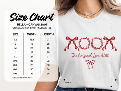 The Original Love Note Bella Canvas 3001 Tee Shirt