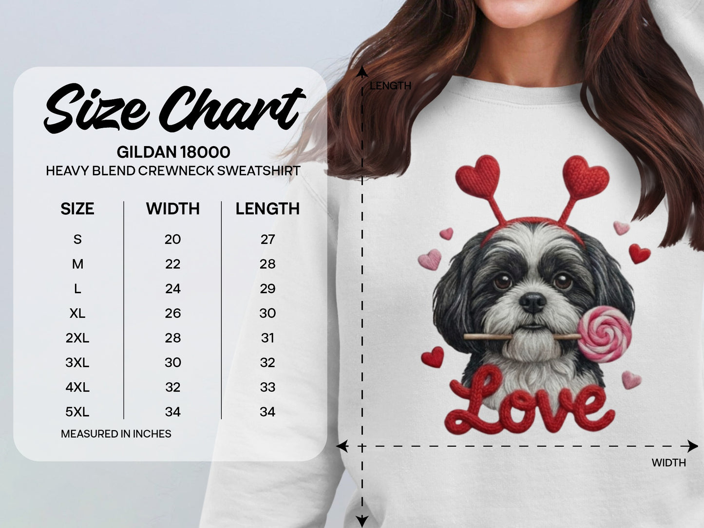 Valentine Shih Tzu T-Shirt, Cute Puppy, Love T Shirt, Candy T-Shirt, Valentine Gift, Heart Headband, Dog Lover, Kids T-Shirt
