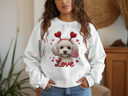 Cute Poodle Dog Valentines T-Shirt, Love T-Shirt, Valentines Gift Idea, Valentines Day Shirt, Dog Lover Shirt, Gift for Dog Owners