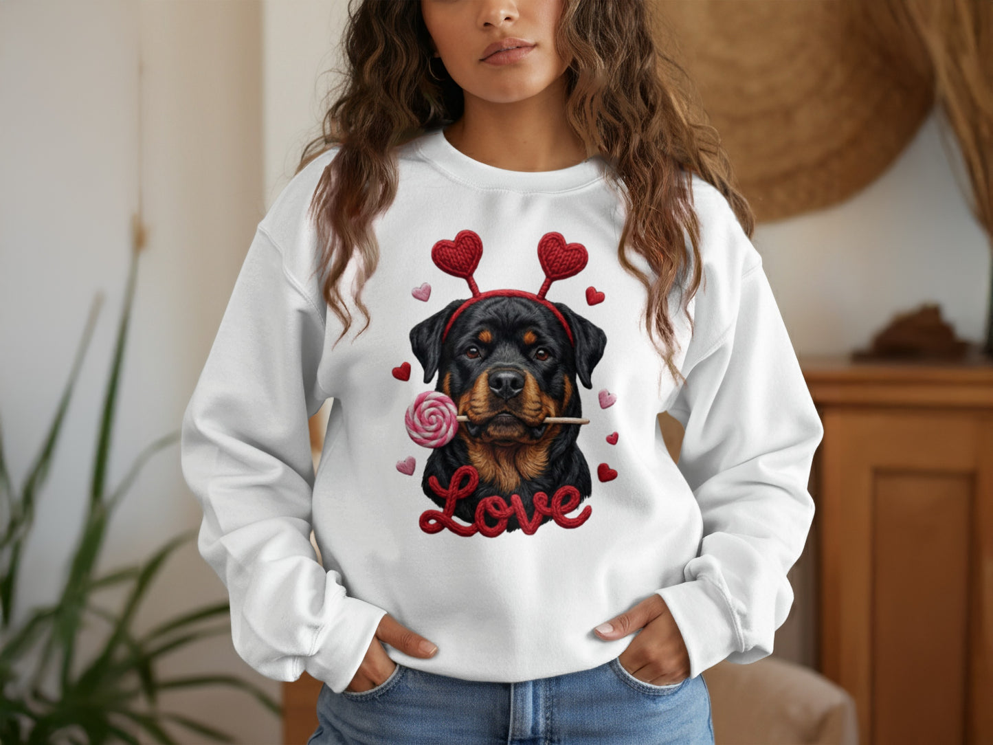 Rottweiler T-Shirt, Valentines Day Dog Shirt, Love Heart T-Shirt, Cute Rottweiler Dog, Candy Shirt, Dog Lover Tee, Valentines Tee