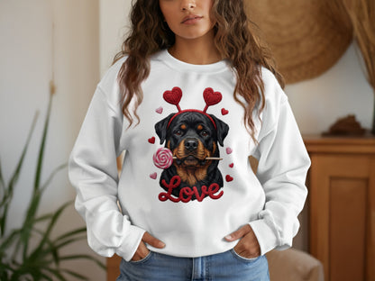 Rottweiler T-Shirt, Valentines Day Dog Shirt, Love Heart T-Shirt, Cute Rottweiler Dog, Candy Shirt, Dog Lover Tee, Valentines Tee