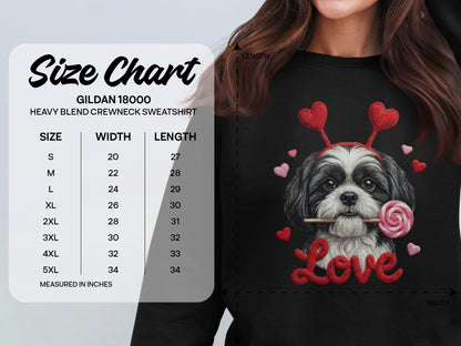 Valentine Shih Tzu T-Shirt, Cute Puppy, Love T Shirt, Candy T-Shirt, Valentine Gift, Heart Headband, Dog Lover, Kids T-Shirt